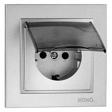 Розетка с заземлением с крышкой mono electric despina 102-212121-118